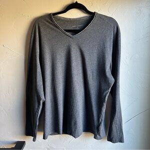 Robert Barakett Men’s Basic Farlow Long Sleeve VNeck Tee Sz XL Dark‎ Grey